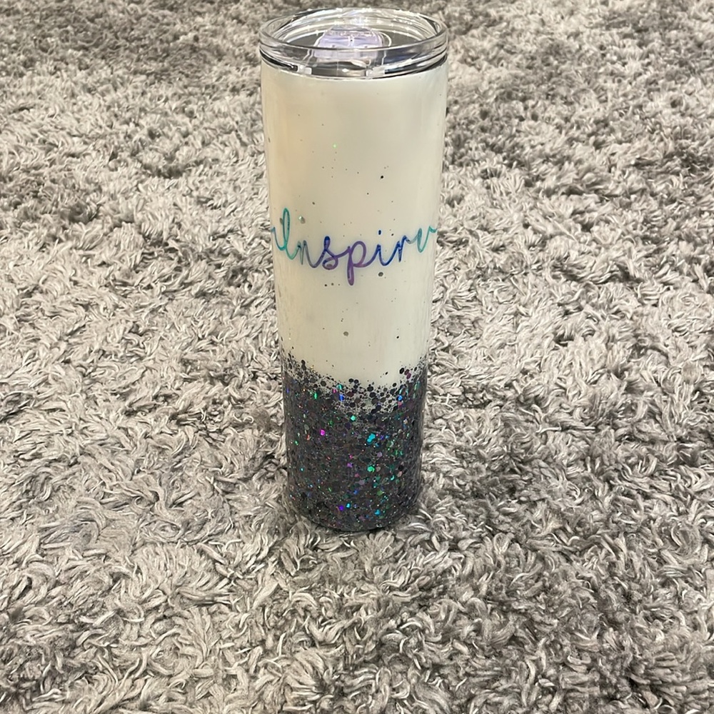 “Inspire” Insulated Glitter Tumbler